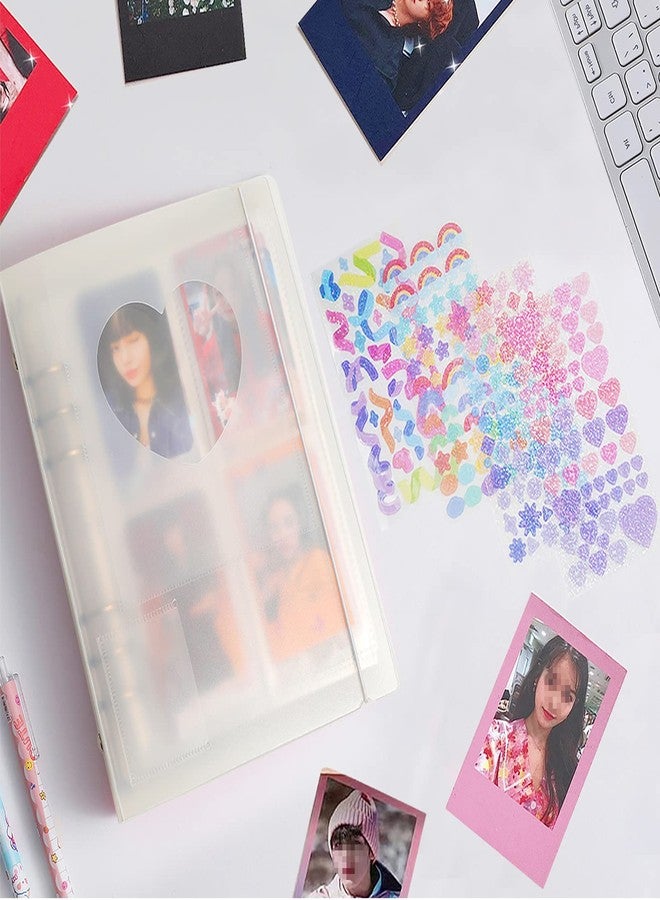 Careflection Photo Album Binder A5 6 Ring Photocard Book Holder Refillable Compatible for Fujifilm Instax Mini Film/Polaroid Film/Kpop, Medium, White - Image 2